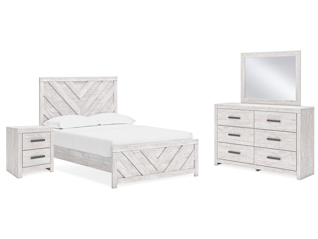 Cayboni Whitewash Full Panel Bedroom Set
