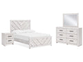Cayboni Whitewash Full Panel Bedroom Set