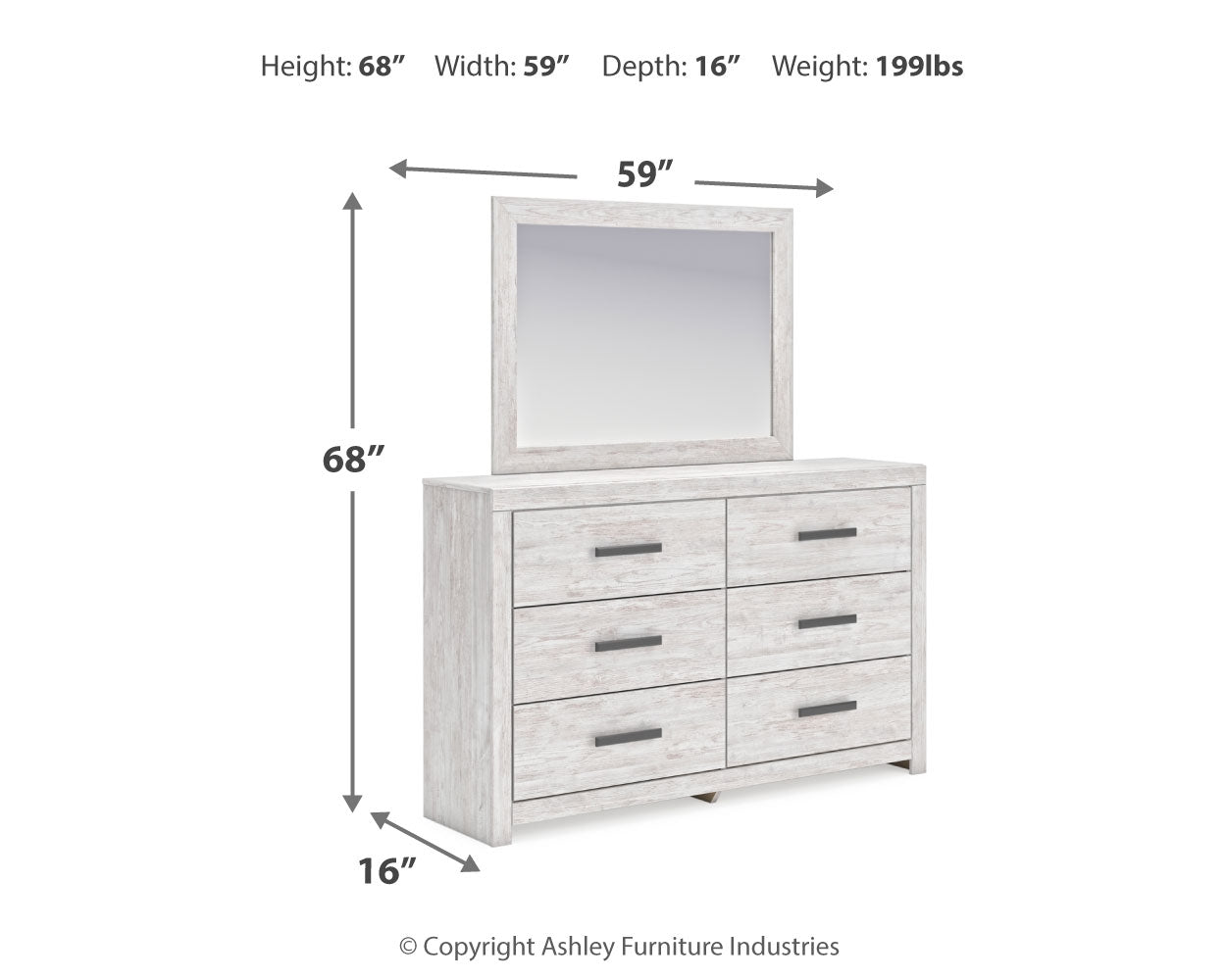 Cayboni Whitewash Full Panel Bedroom Set