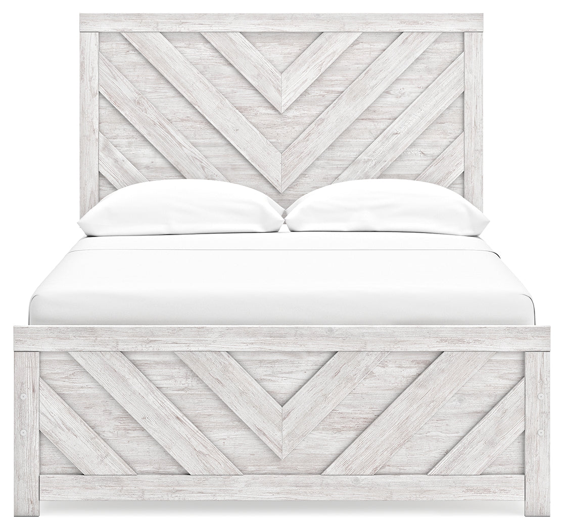 Cayboni Whitewash Full Panel Bedroom Set