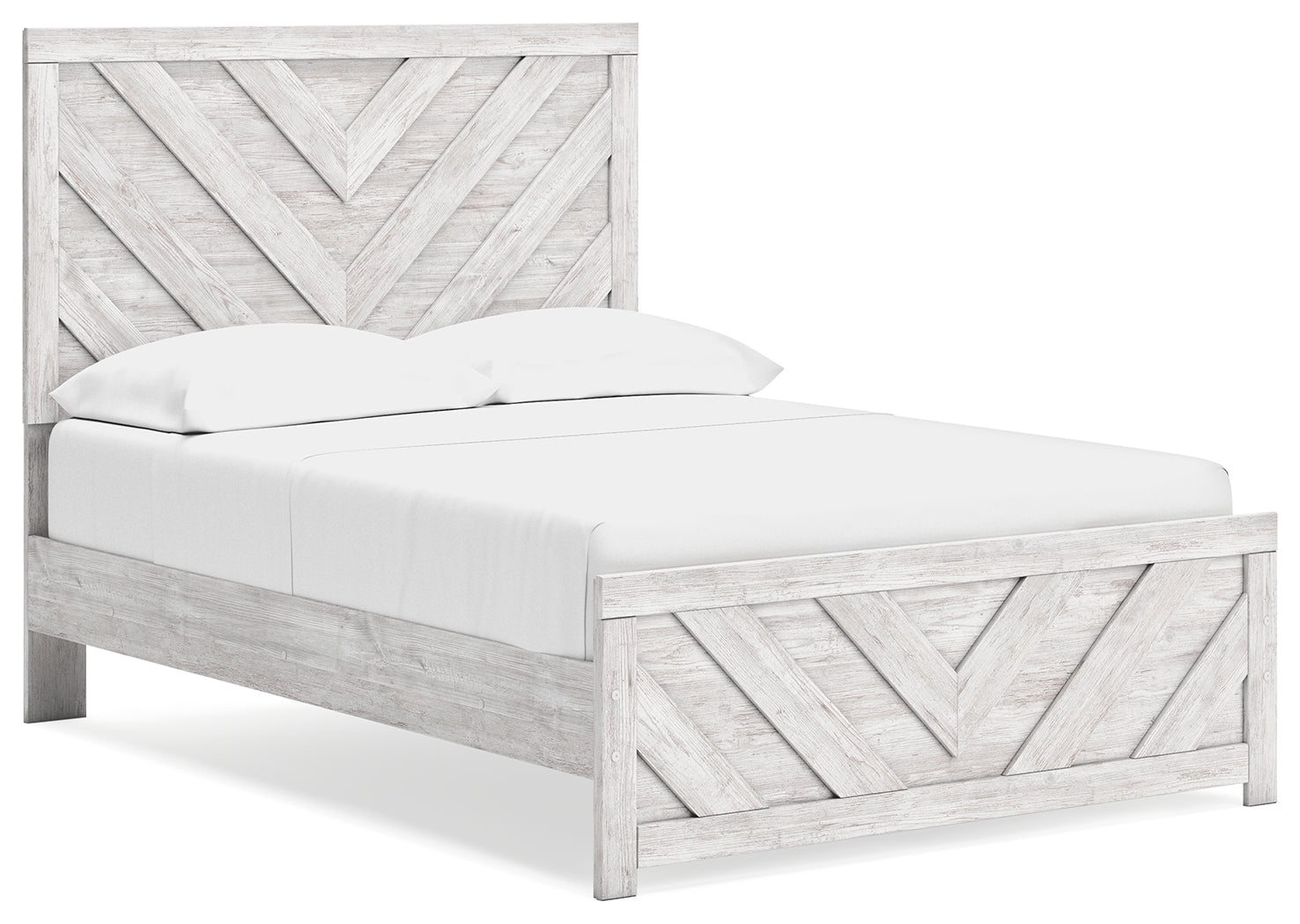 Cayboni Whitewash Full Panel Bedroom Set