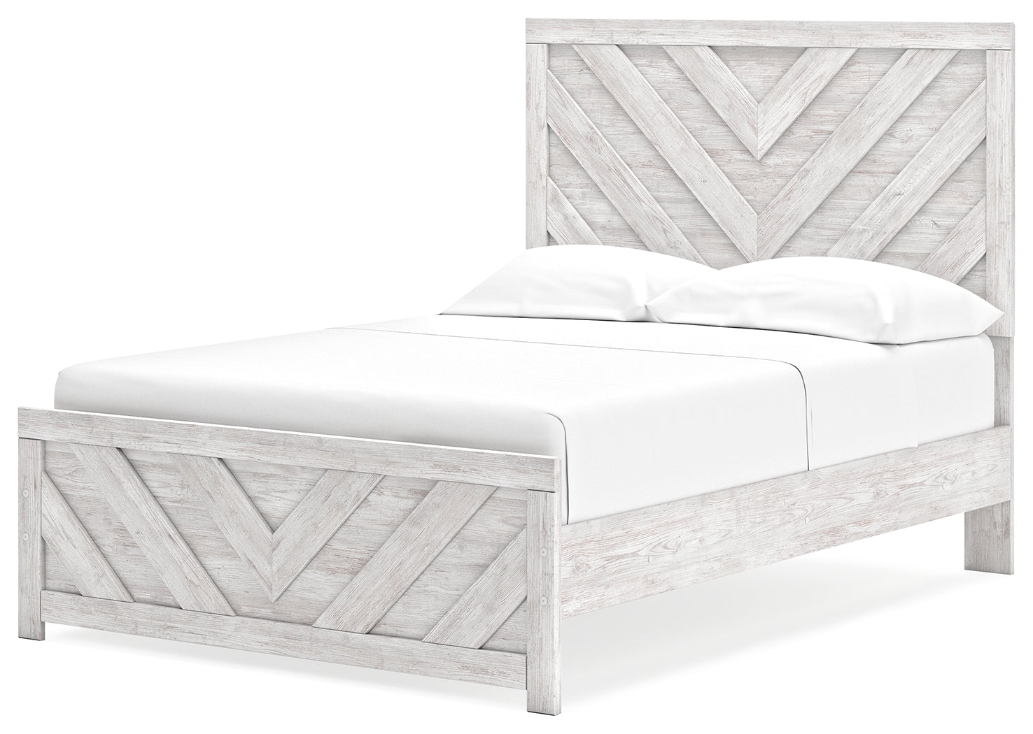 Cayboni Whitewash Full Panel Bedroom Set