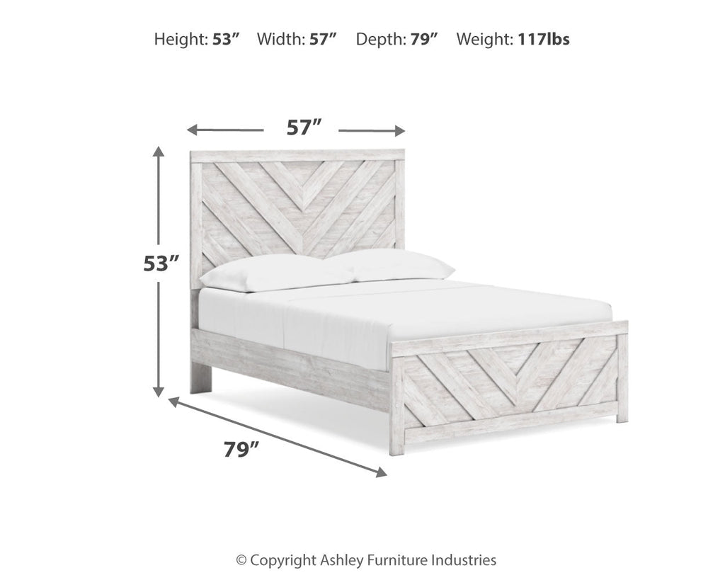 Cayboni Whitewash Full Panel Bedroom Set