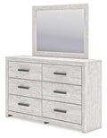 Cayboni Whitewash King Panel Bed, Dresser, Mirror and Chest