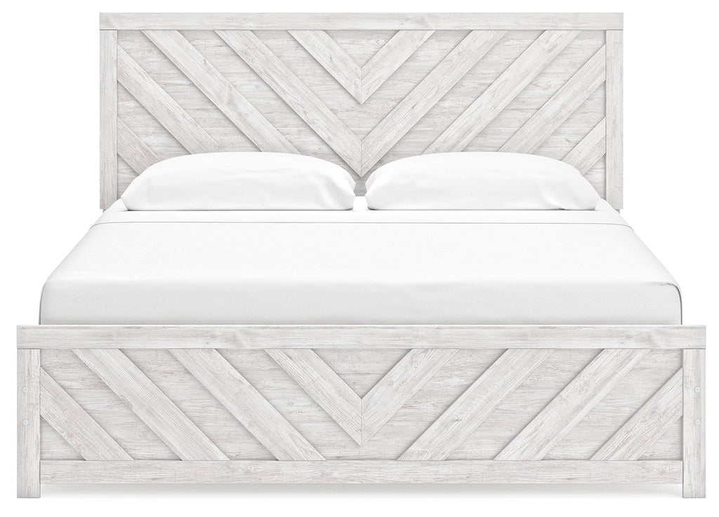 Cayboni Whitewash King Panel Bed
