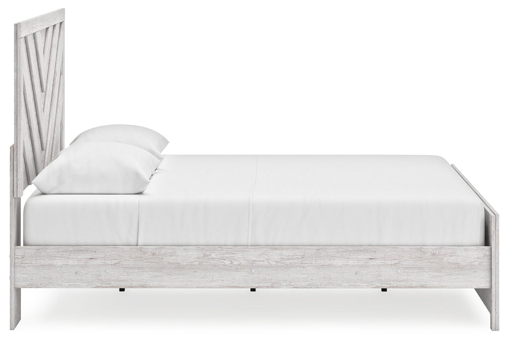 Cayboni Whitewash King Panel Bedroom Set