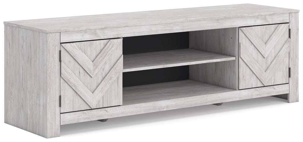 Cayboni Whitewash LG TV Stand w/Fireplace Option