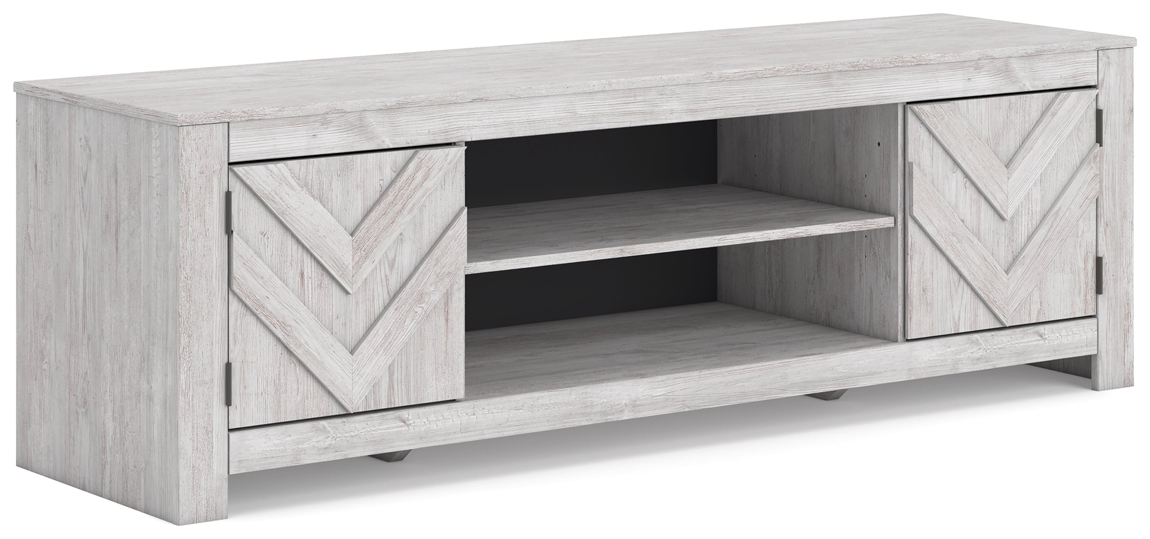 Cayboni Whitewash LG TV Stand w/Fireplace Option