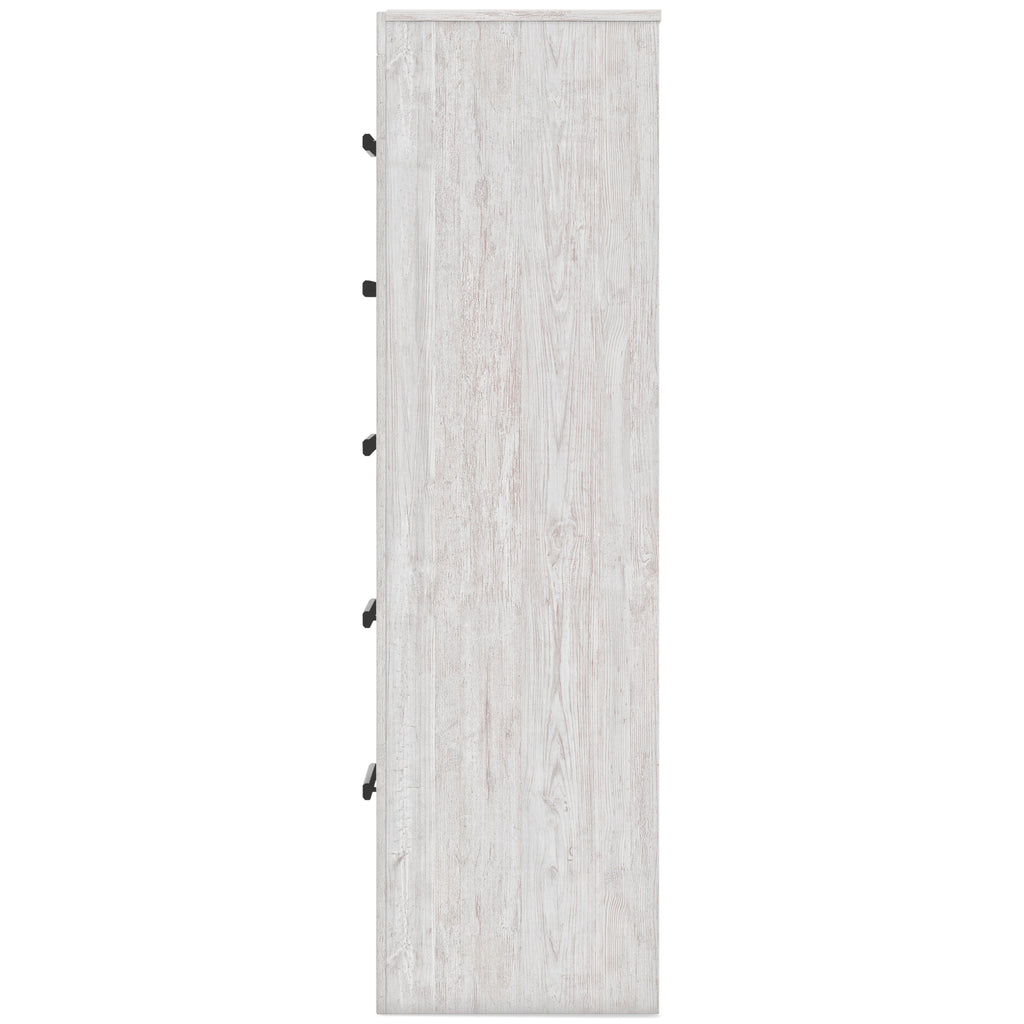 Cayboni Whitewash Queen Panel Bed, Dresser, Mirror, Chest and 2 Nightstands