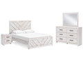 Cayboni Whitewash King Panel Bedroom Set