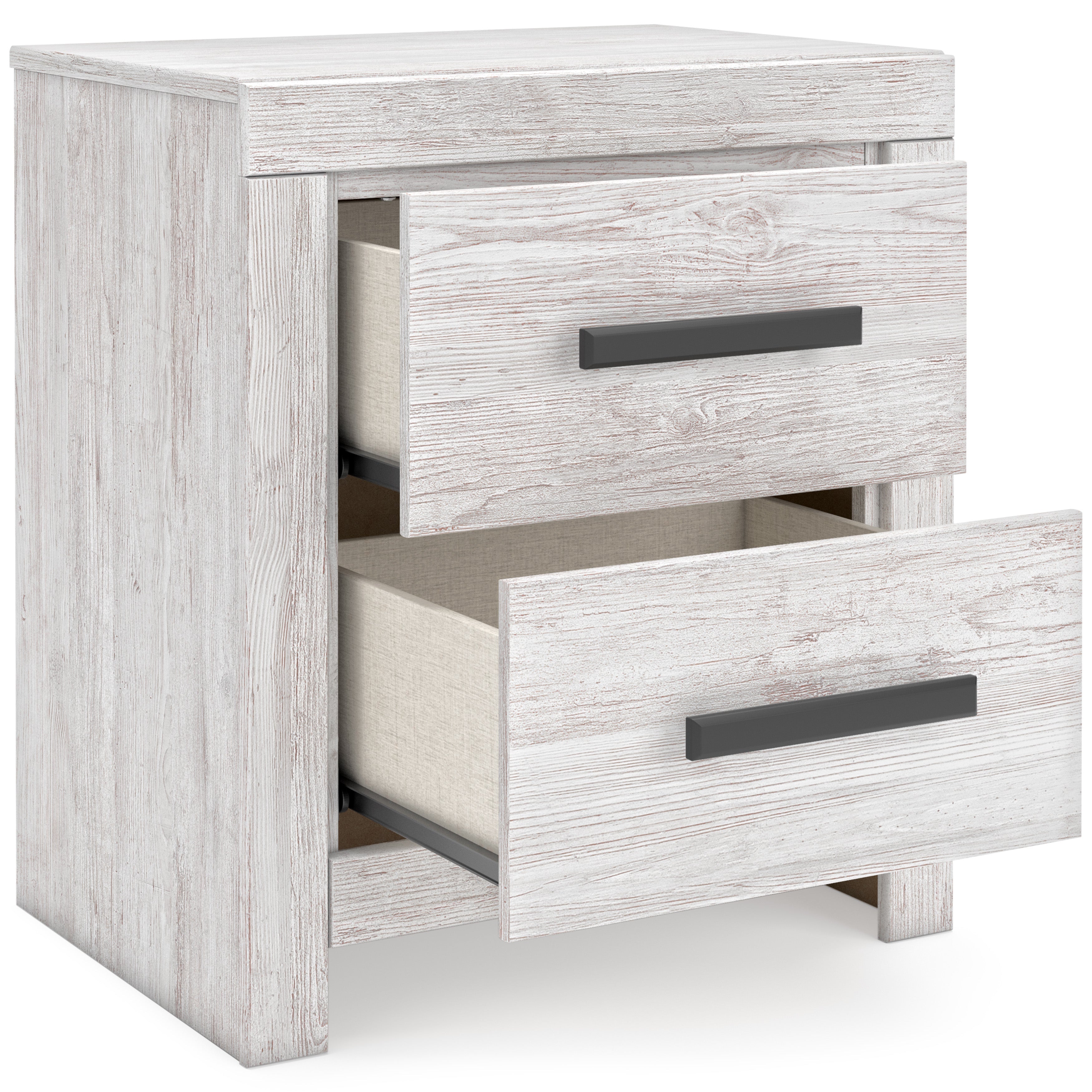 Cayboni Whitewash Queen Panel Bed, Dresser, Mirror, Chest and 2 Nightstands