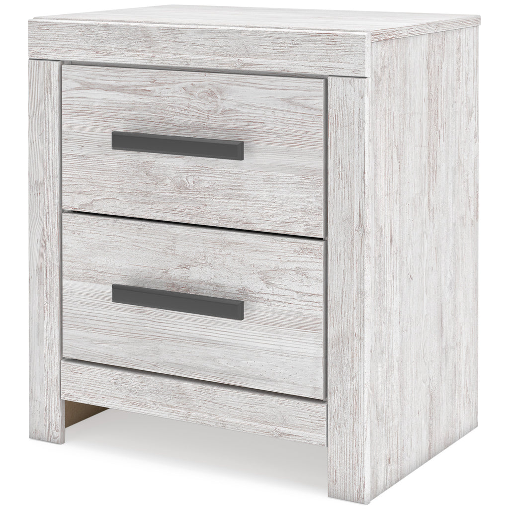 Cayboni Whitewash Queen Panel Bed, Dresser, Mirror, Chest and 2 Nightstands