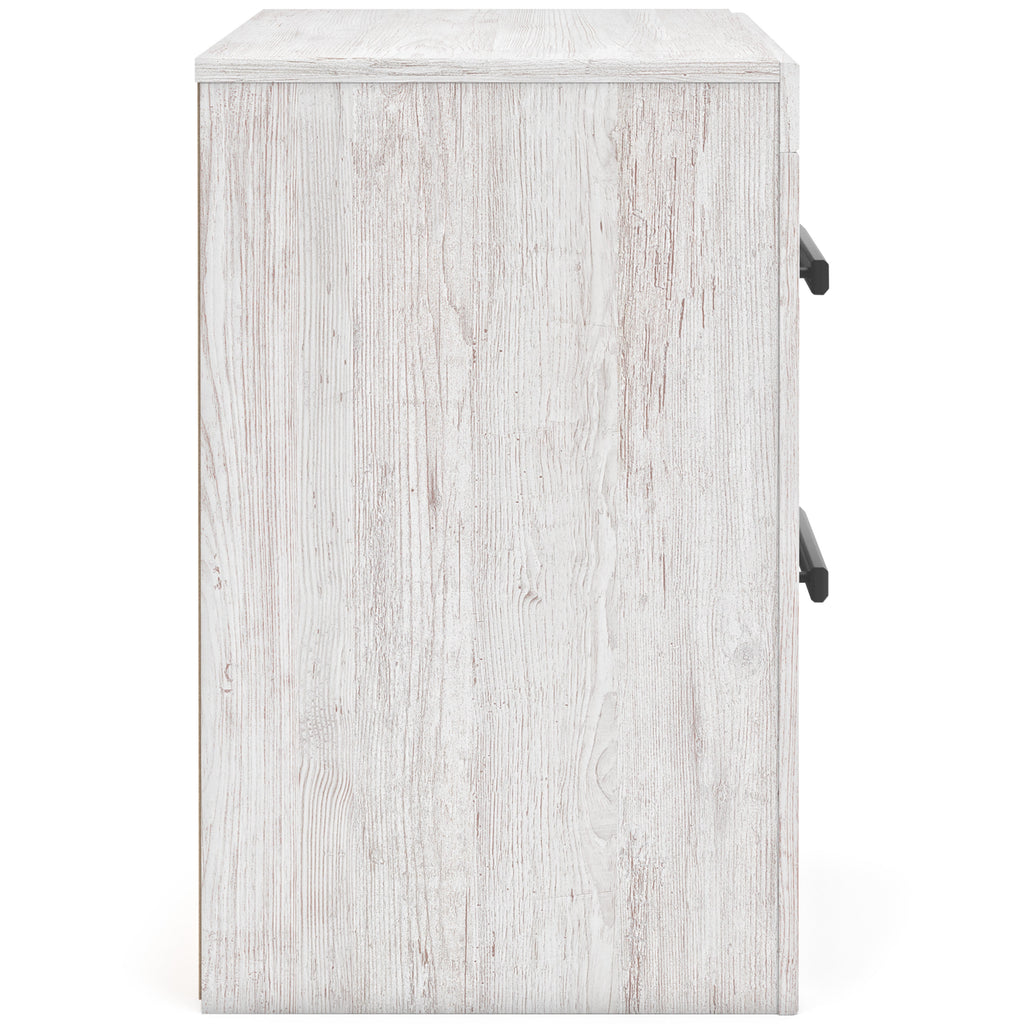Cayboni Whitewash Queen Panel Bed, Dresser, Mirror, Chest and 2 Nightstands