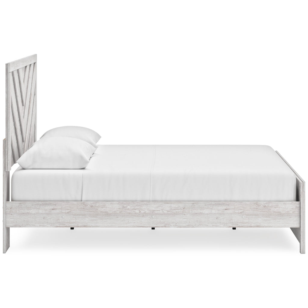 Cayboni Whitewash Queen Panel Bedroom Set with Dresser and Mirror