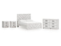 Cayboni Whitewash King Panel Bedroom Set