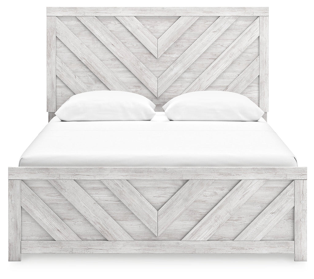 Cayboni Whitewash Queen Panel Bedroom Set