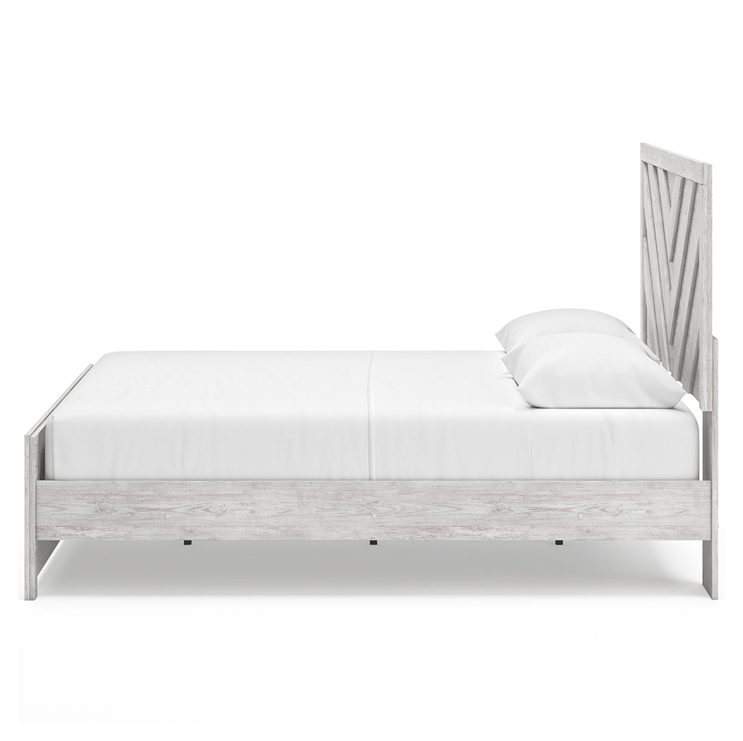 Cayboni Whitewash King Panel Bedroom Set