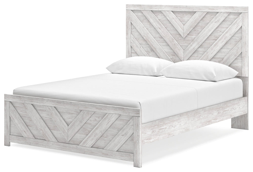 Cayboni Whitewash King Panel Bedroom Set