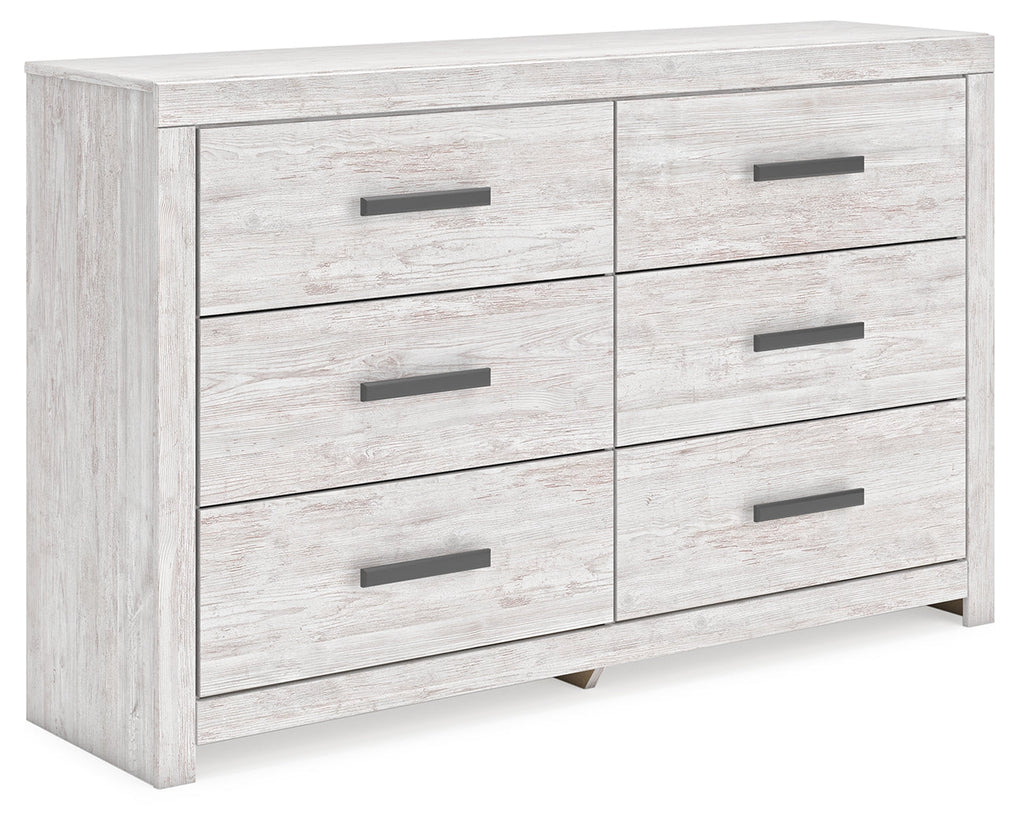 Cayboni Whitewash Queen Panel Bedroom Set with Dresser and Nightstand