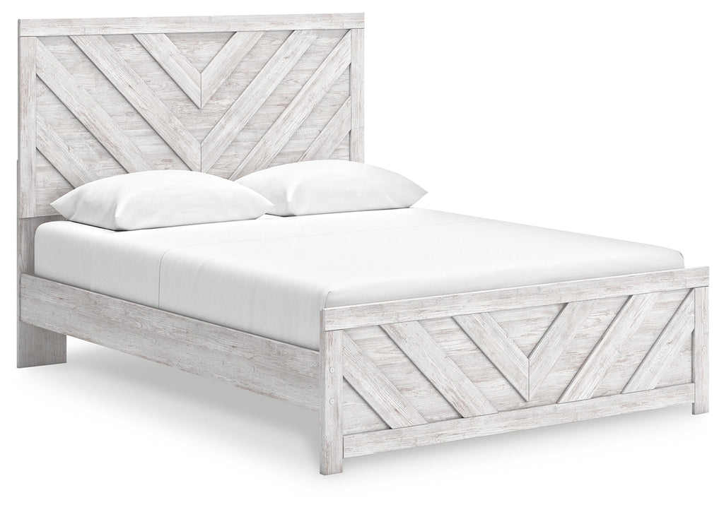 Cayboni Whitewash King Panel Bedroom Set with Dresser and Nightstand