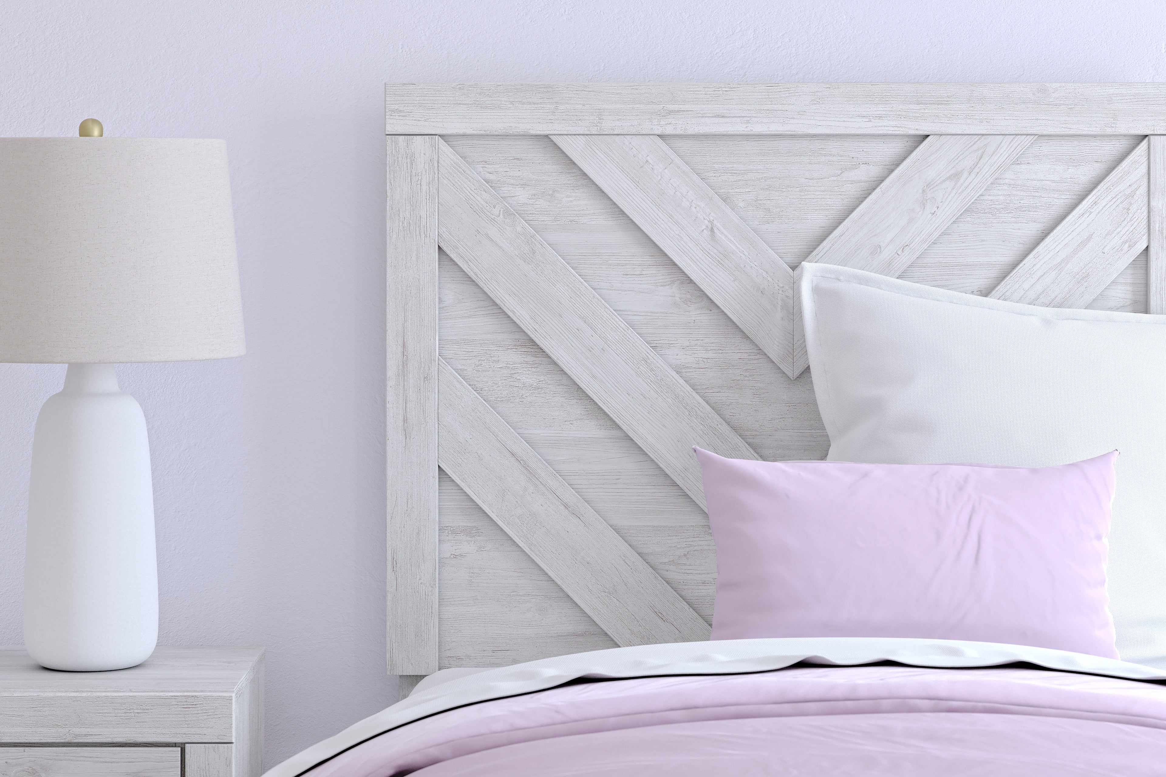 Cayboni Whitewash Twin Panel Bedroom Set