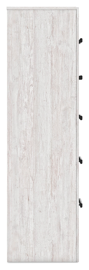 Cayboni Whitewash Twin Panel Bedroom Set with Dresser and Chest