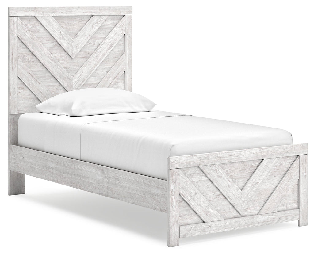 Cayboni Whitewash Twin Panel Bedroom Set