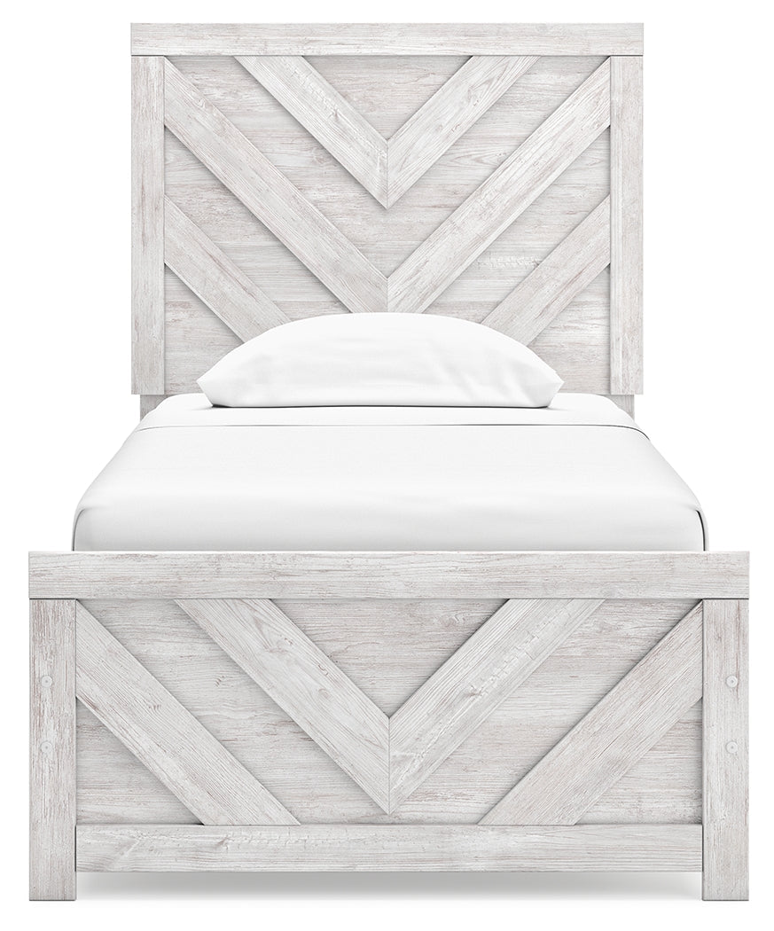 Cayboni Whitewash Twin Panel Youth Bed