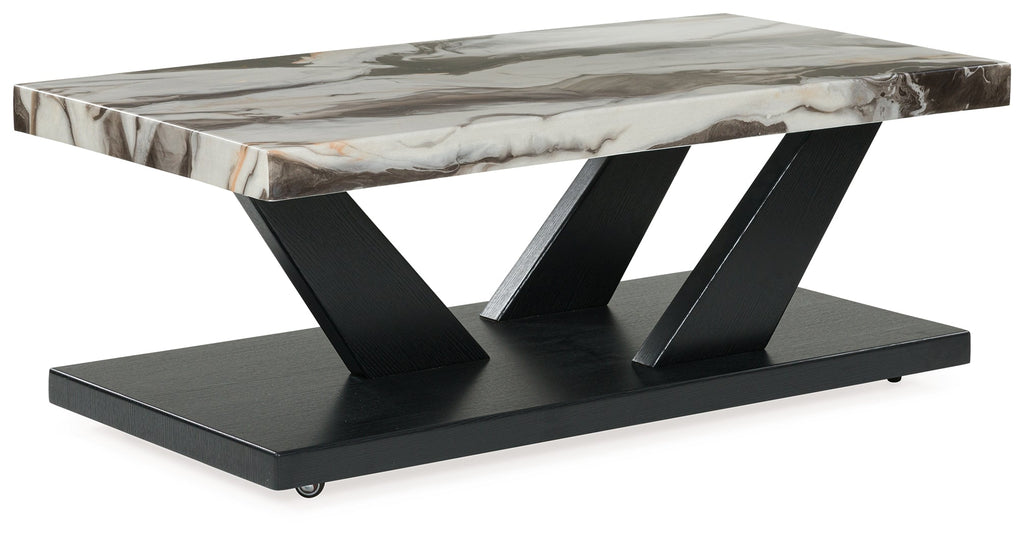 Cendill Dark Brown/White/Black Occasional Table Set (Set of 3)