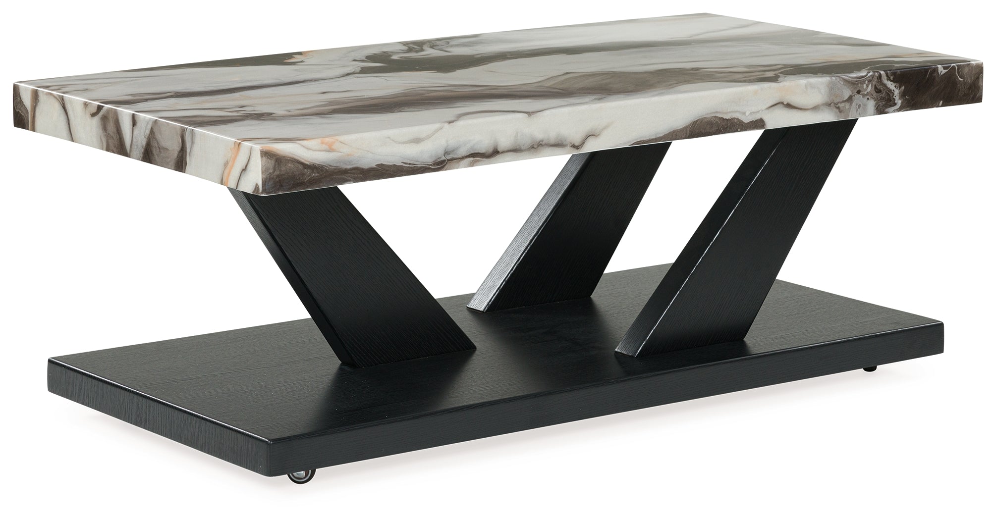 Cendill Dark Brown/White/Black Occasional Table Set (Set of 3)