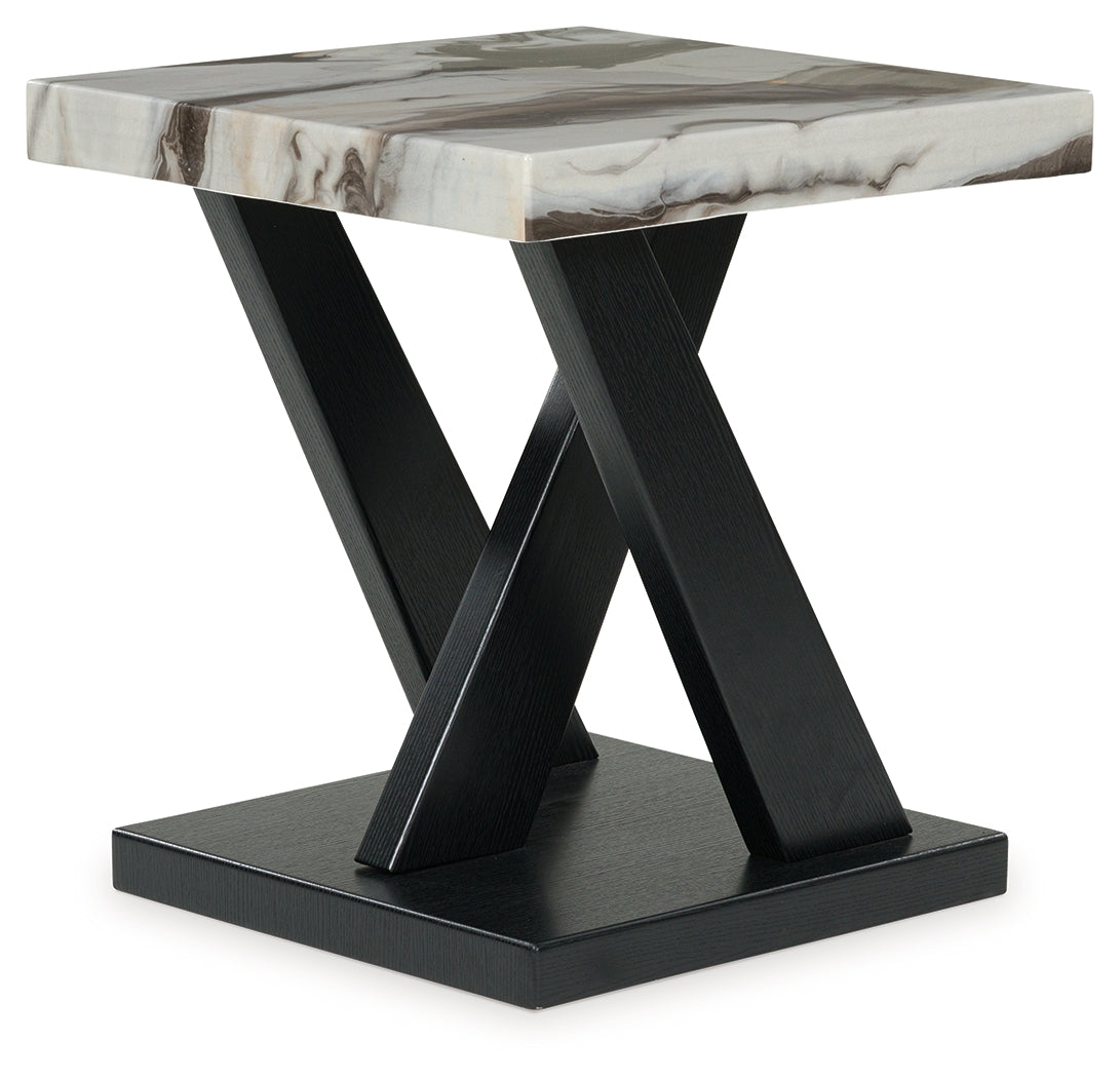 Cendill Dark Brown/White/Black Occasional Table Set (Set of 3)