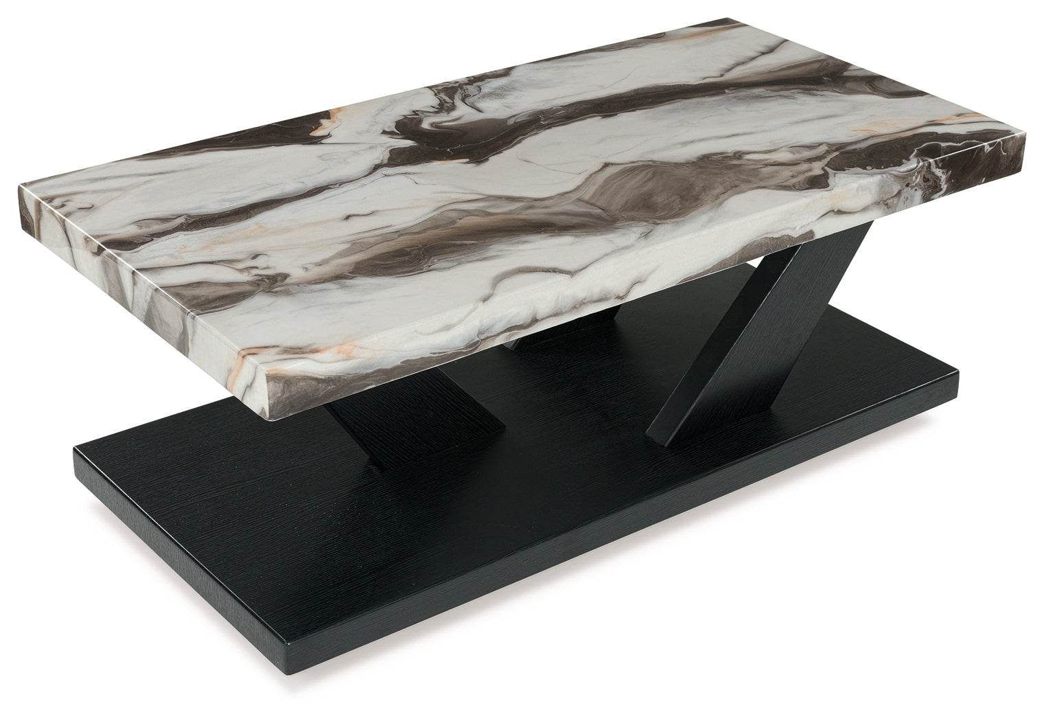 Cendill Dark Brown/White/Black Occasional Table Set (Set of 3)