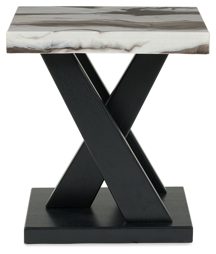 Cendill Dark Brown/White/Black Occasional Table Set (Set of 3)