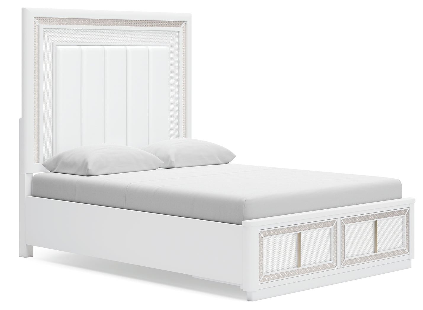 Chalanna White Queen Panel Storage Bedroom Set with Nightstand