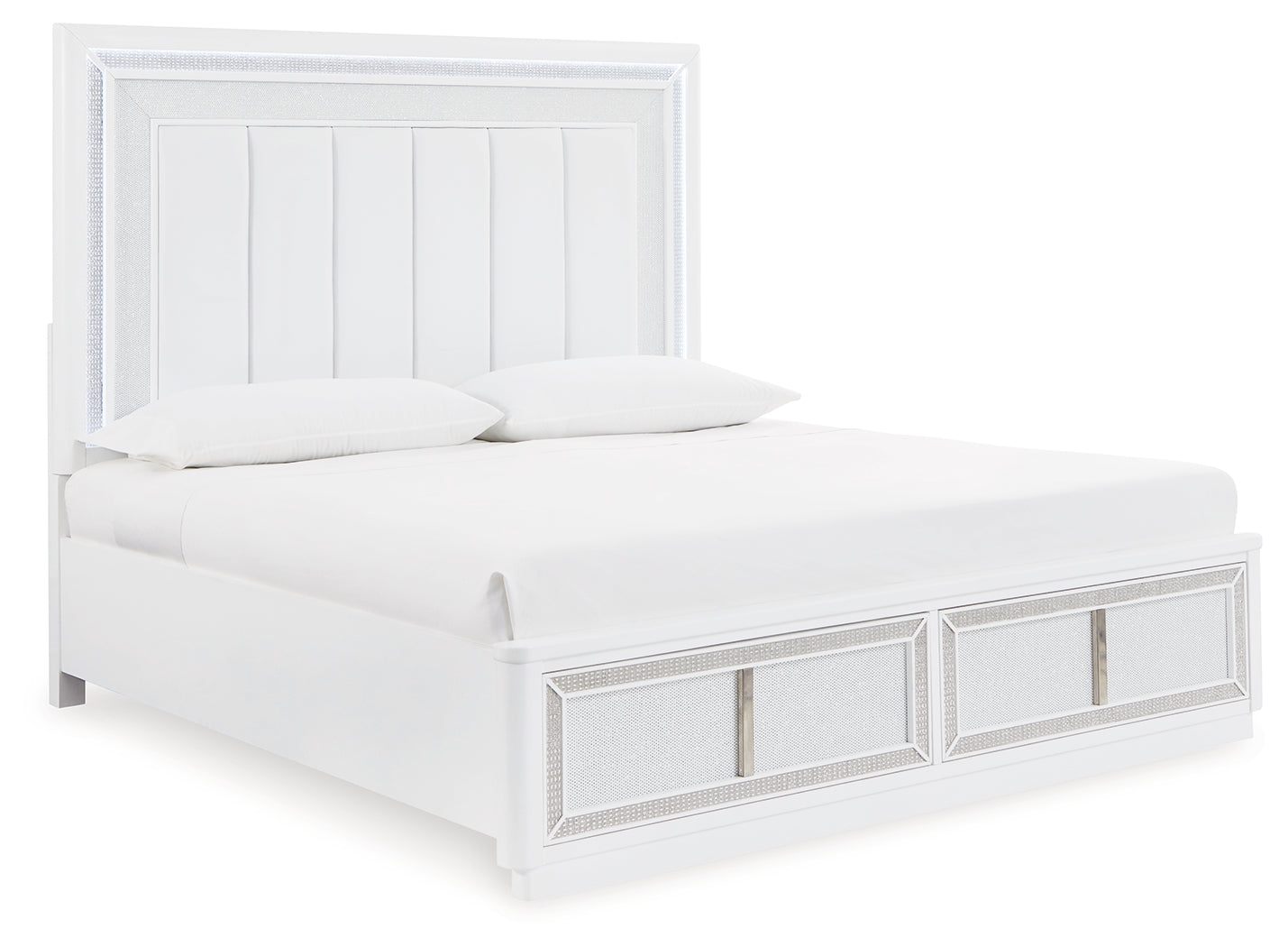 Chalanna White Queen Upholstered Storage Bed