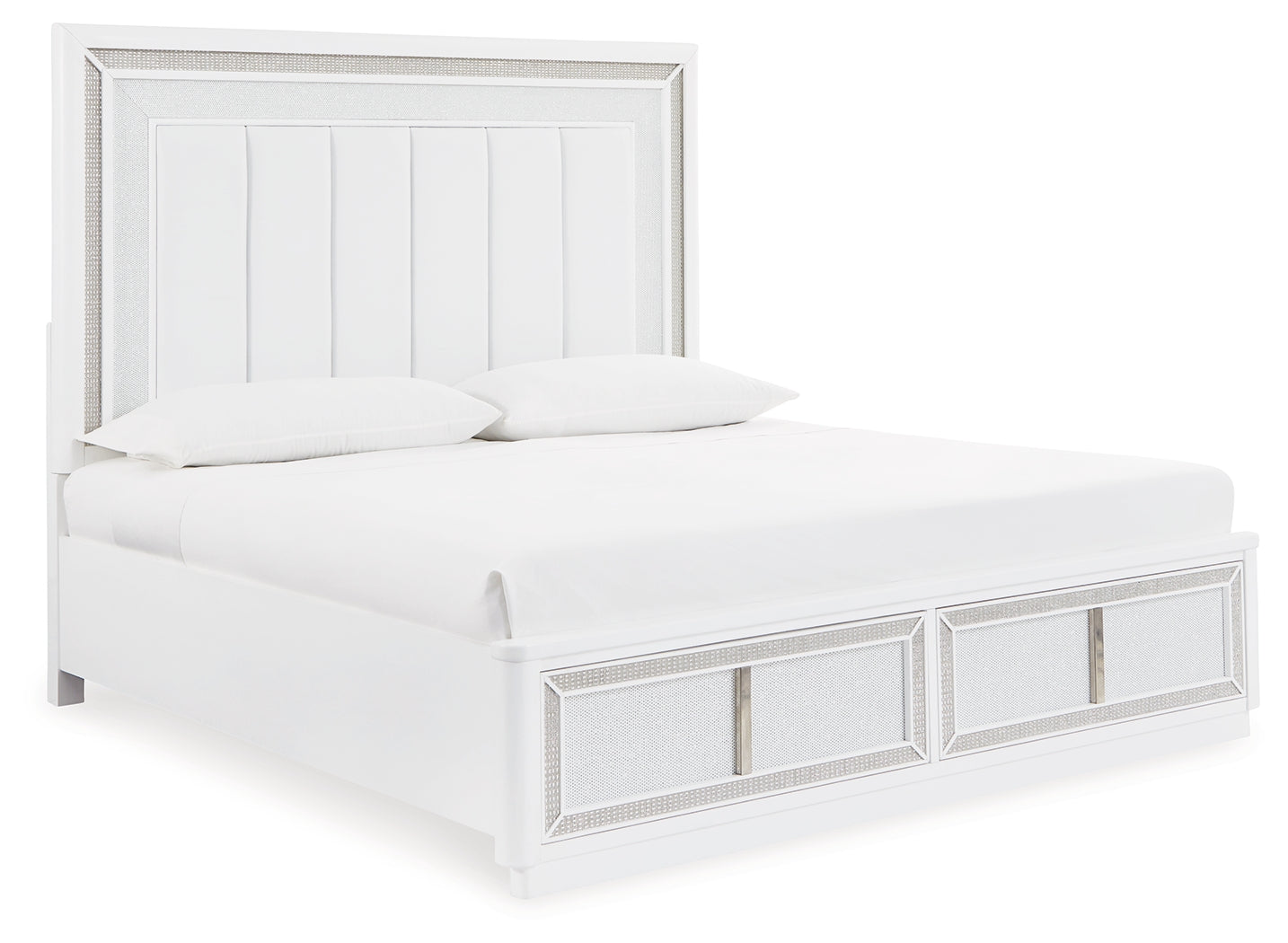 Chalanna White Queen Upholstered Storage Bed