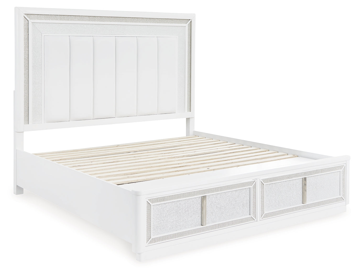 Chalanna White Queen Upholstered Storage Bed