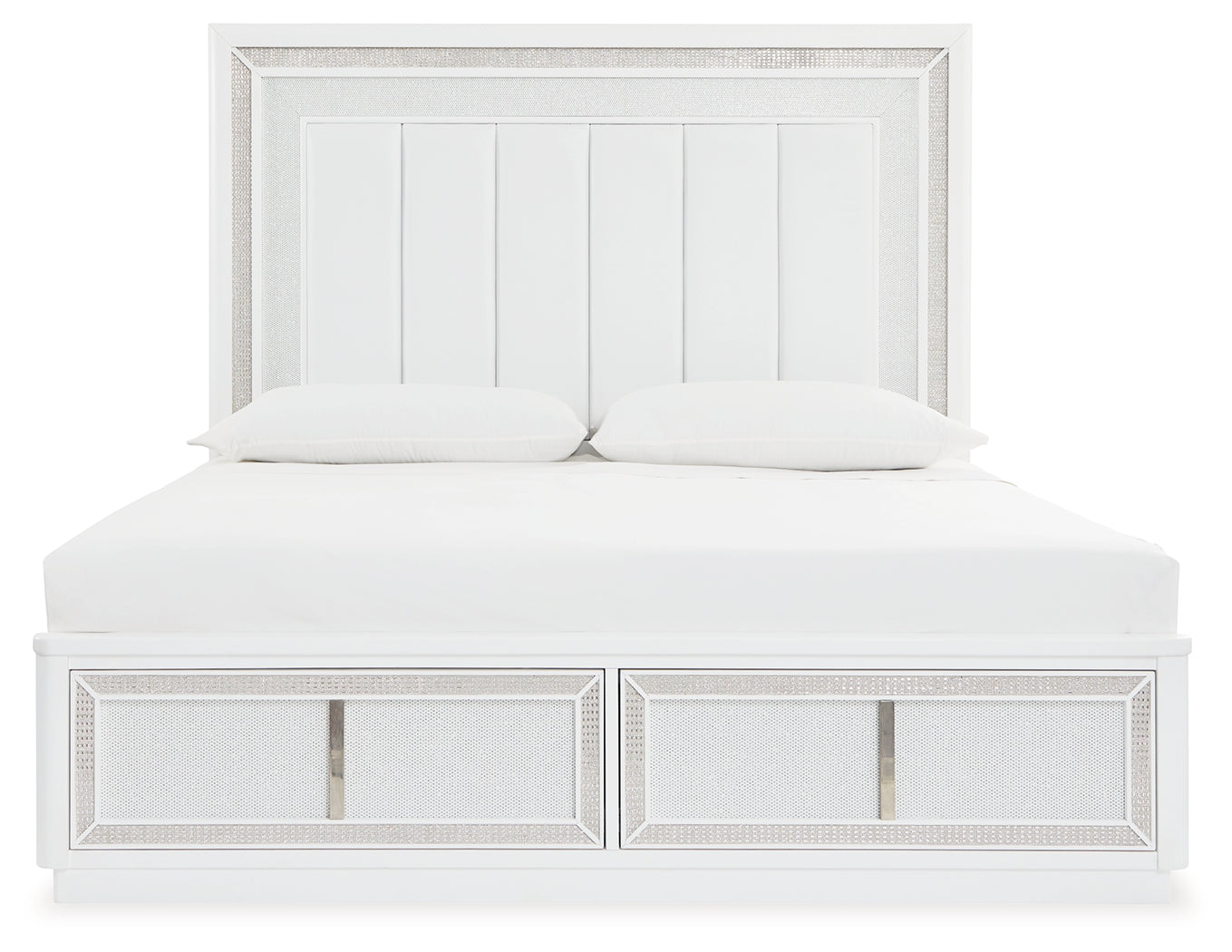 Chalanna White Queen Upholstered Storage Bed