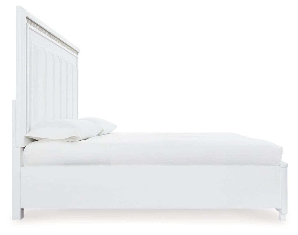 Chalanna White Queen Upholstered Storage Bed