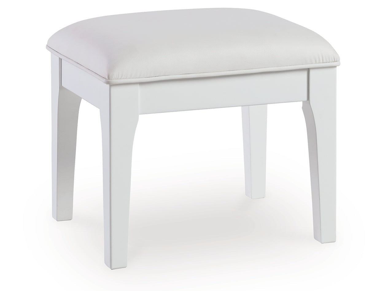 Chalanna White Vanity Stool