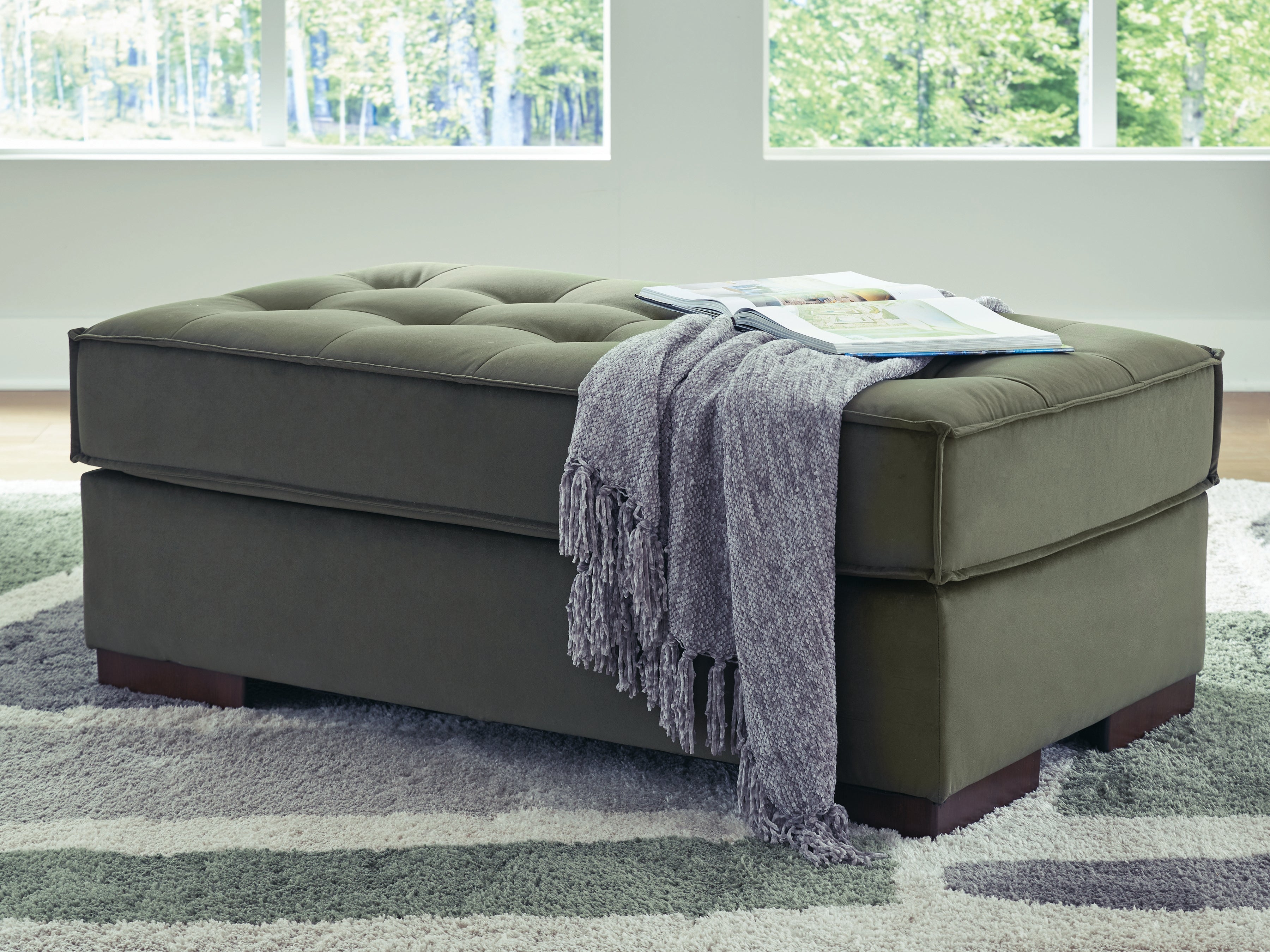 Chalcombe Olive Oversized Accent Ottoman