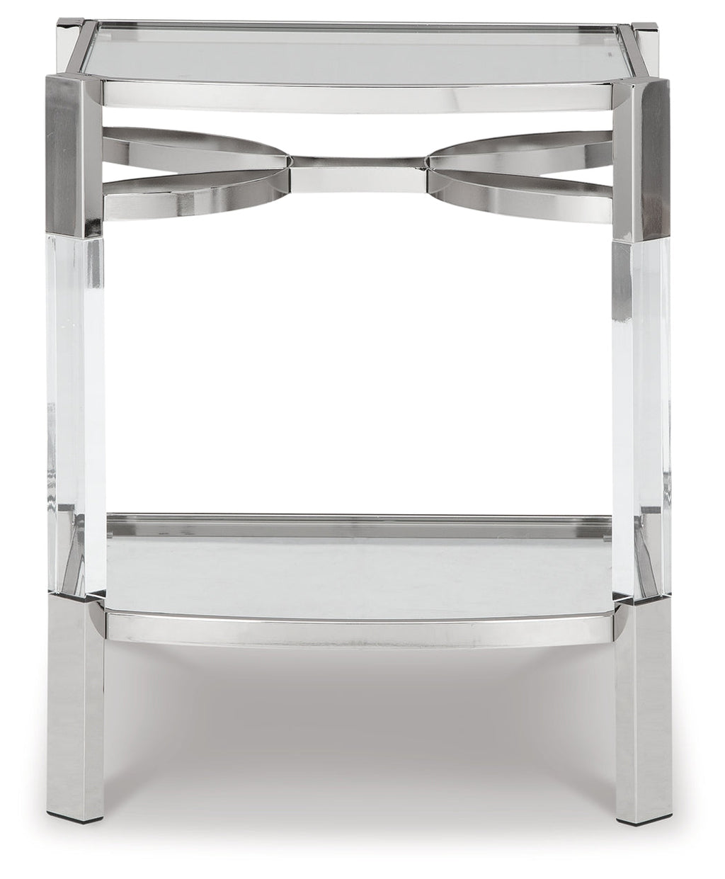 Chaseton Clear/Silver Finish Accent Table