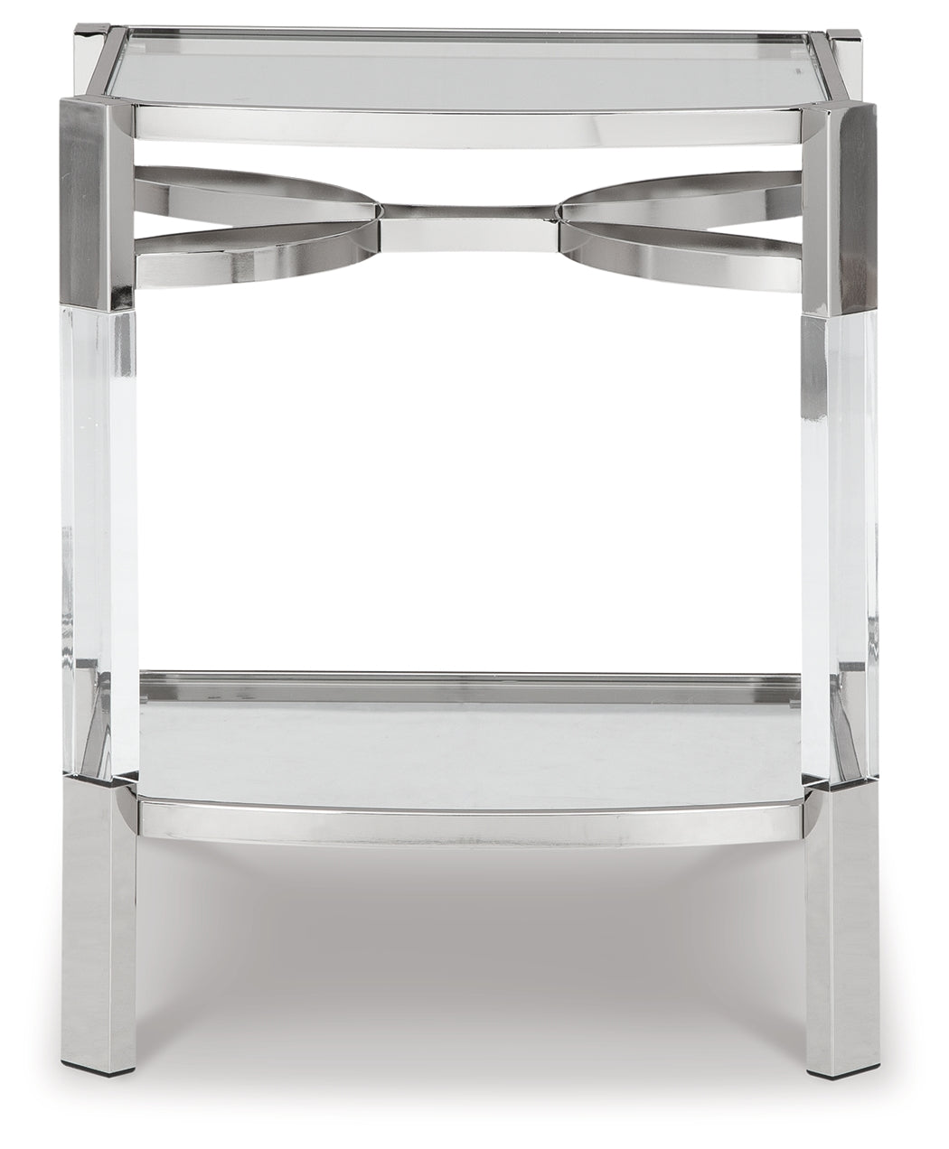 Chaseton Clear/Silver Finish Accent Table