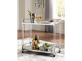 Chaseton Clear/Silver Finish Bar Cart