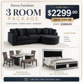 3-Room Package - Bella Bedroom + Vega Dining + Elva Sectional