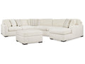 Chessington Ivory 4-Piece Sectional and Oversized Accent Ottoman