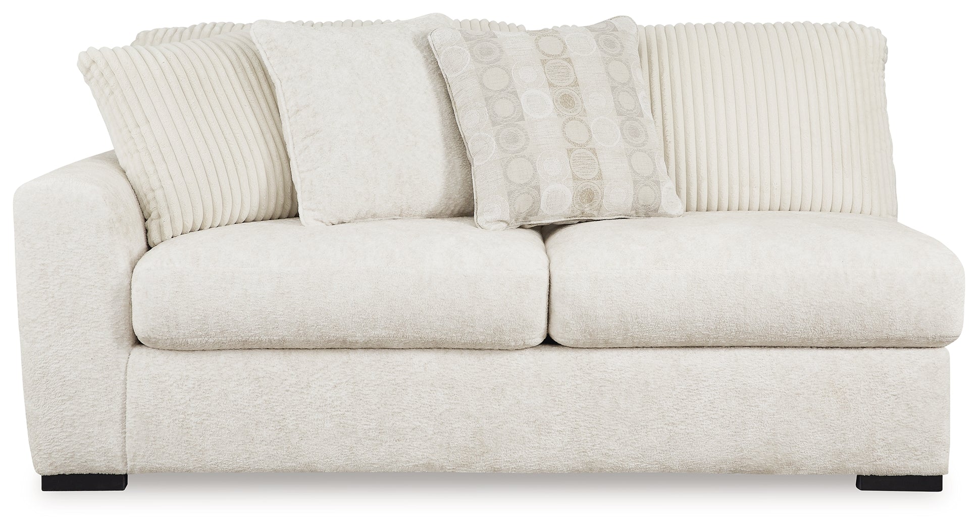 Chessington Ivory 4-Piece Sectional and Oversized Accent Ottoman