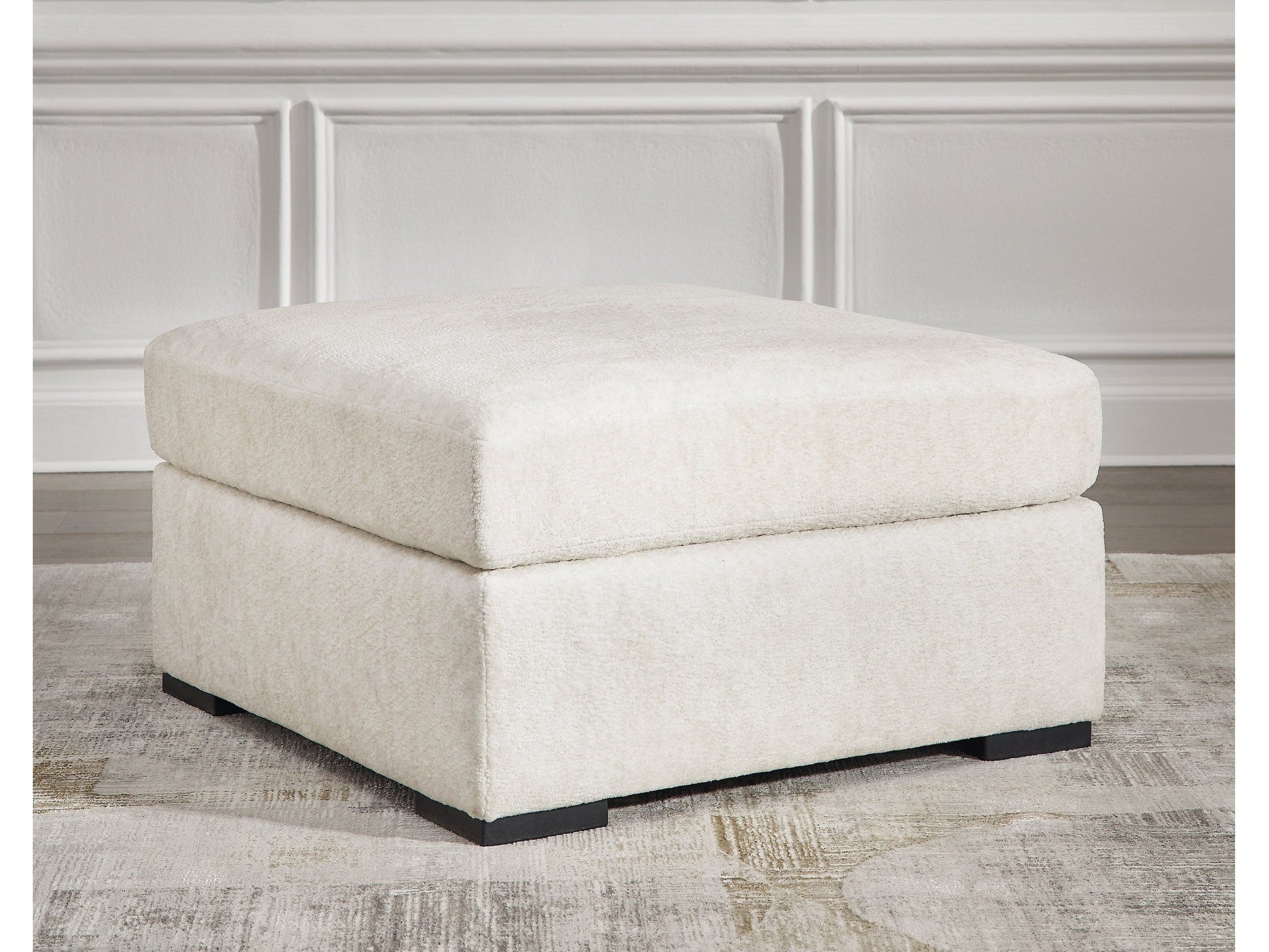 Chessington Ivory Oversized Accent Ottoman