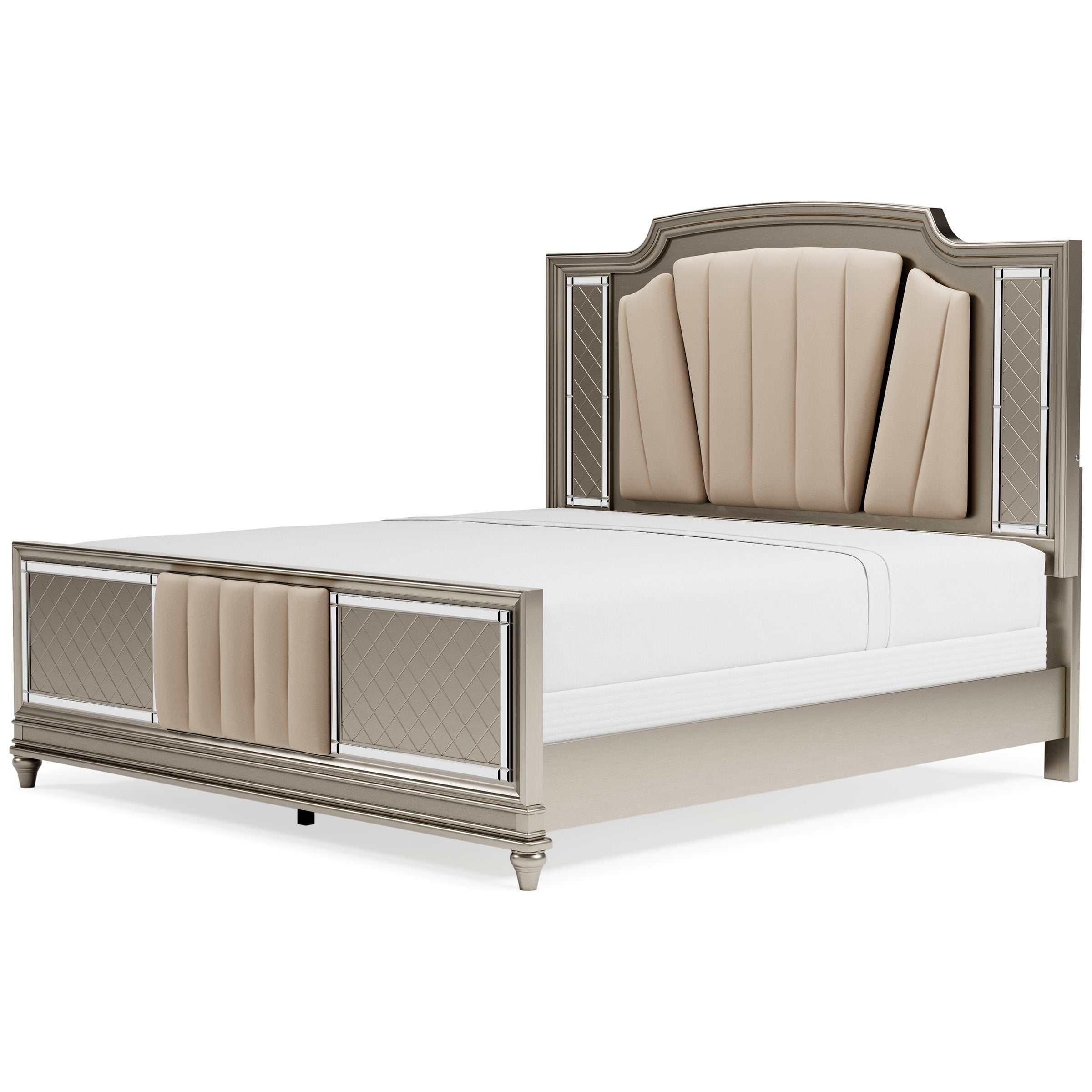 Chevanna Platinum King Upholstered Panel Bed