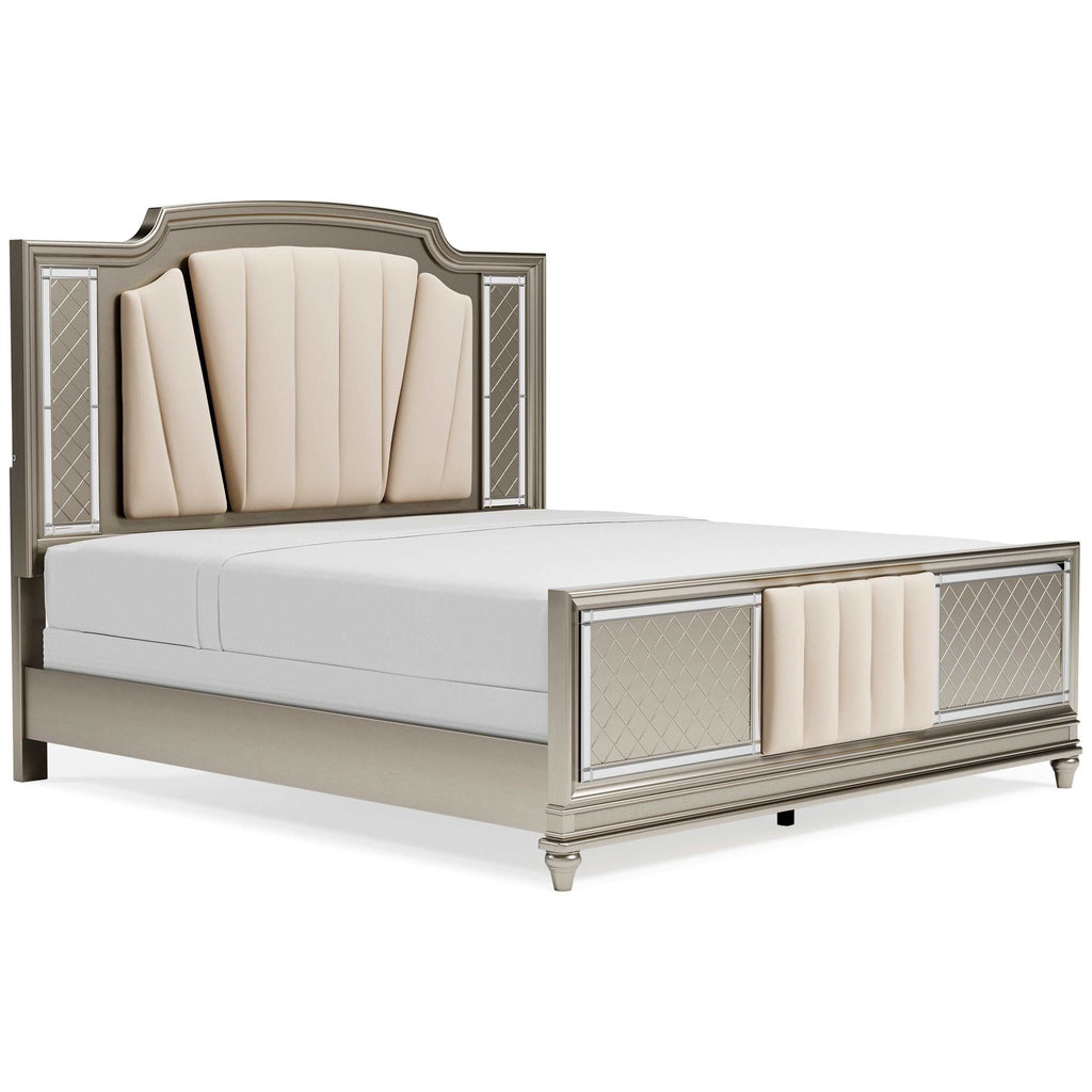 Chevanna Platinum King Upholstered Panel Bed